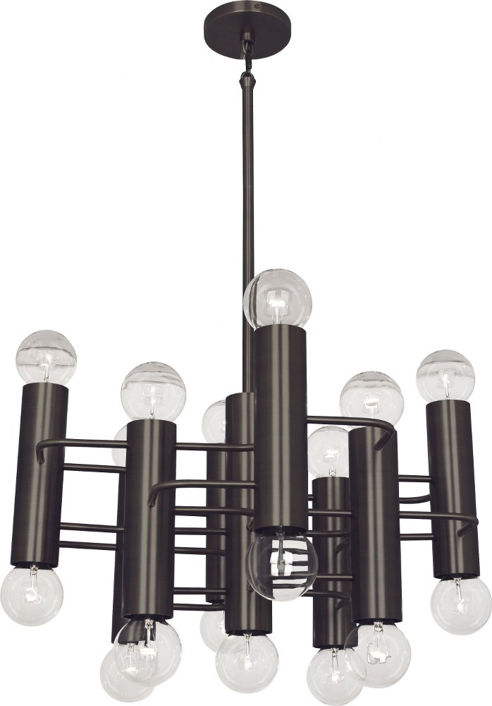 Robert Abbey Lighting-Z903-Jonathan Adler Milano-Seventeen Light Pendant-23.5 Inches Wide by 12 Inches High   Deep Patina Bronze Finish