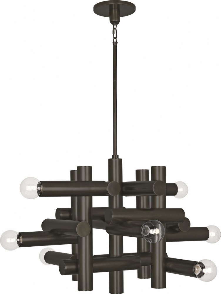 Robert Abbey Lighting-Z906-Jonathan Adler Milano-Eight Light Chandelier-30.5 Inches Wide by 22 Inches High   Deep Patina Bronze Finish