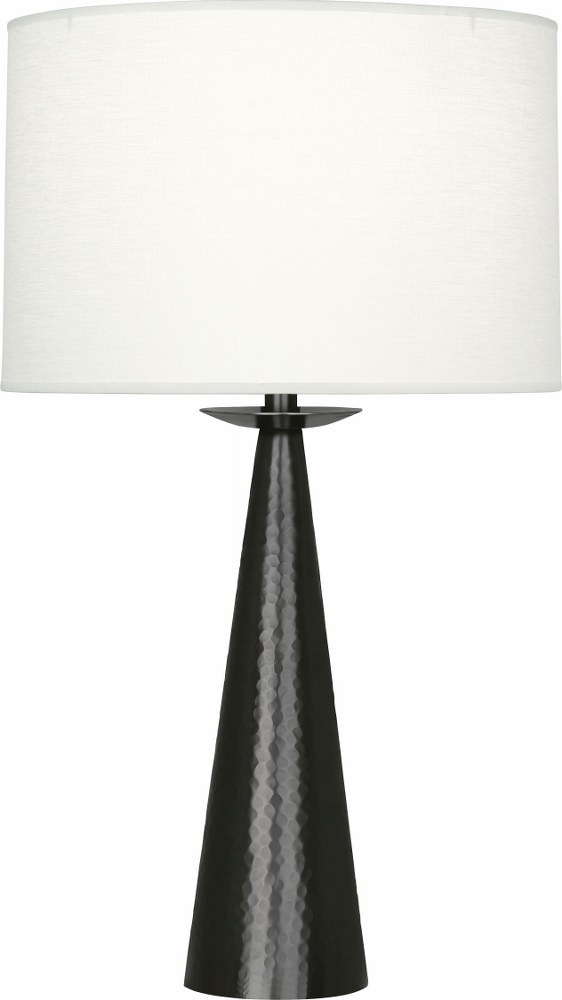 Robert Abbey Lighting-Z9869-Dal-One Light Table Lamp-5.75 Inches Wide by 30.38 Inches High   Deep Patina Bronze Finish with Oyster Linen Shade