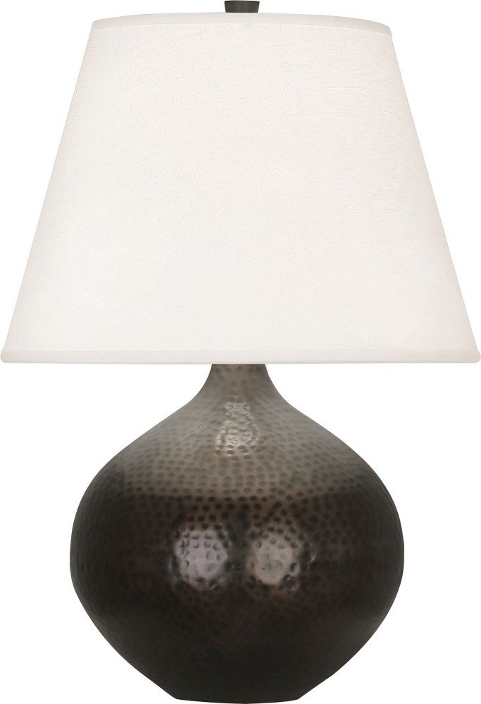 Robert Abbey Lighting-Z9870-Dal 1-Light Accent Lamp 9 Inches Wide and 19.25 Inches Tall Deep Patina Bronze  Modern Brass Finish with Oyster Linen Shade