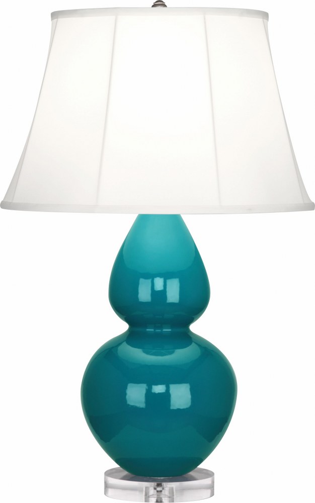 Robert Abbey Lighting-A753-Double Gourd 1-Light Table Lamp 30 Inches Tall Peacock Ivory Double Gourd 1-Light Table Lamp 30 Inches Tall