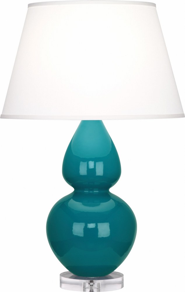 Robert Abbey Lighting-A753X-Double Gourd 1-Light Table Lamp 30 Inches Tall Peacock Pearl Double Gourd 1-Light Table Lamp 30 Inches Tall