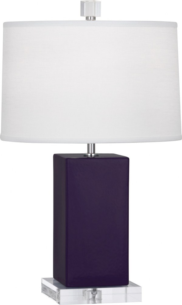 Robert Abbey Lighting-AM990-Harvey 1-Light Accent Lamp 4.125 Inches Wide and 19.125 Inches Tall Amethyst  Pumpkin/Acrylic Finish with Oyster Linen Fabric Shade