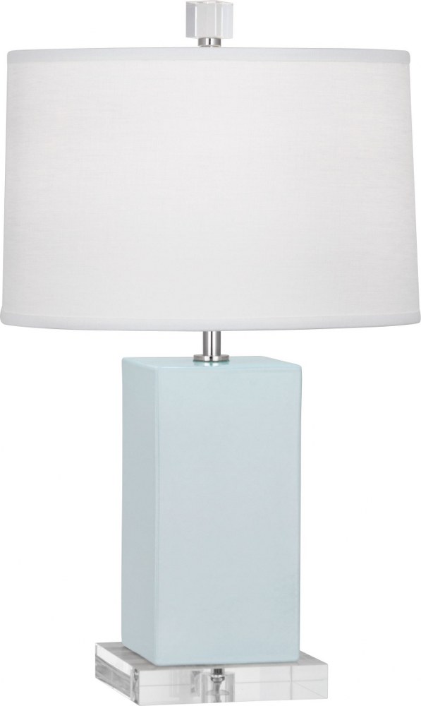 Robert Abbey Lighting-BB990-Harvey 1-Light Accent Lamp 4.125 Inches Wide and 19.125 Inches Tall Baby Blue  Pumpkin/Acrylic Finish with Oyster Linen Fabric Shade