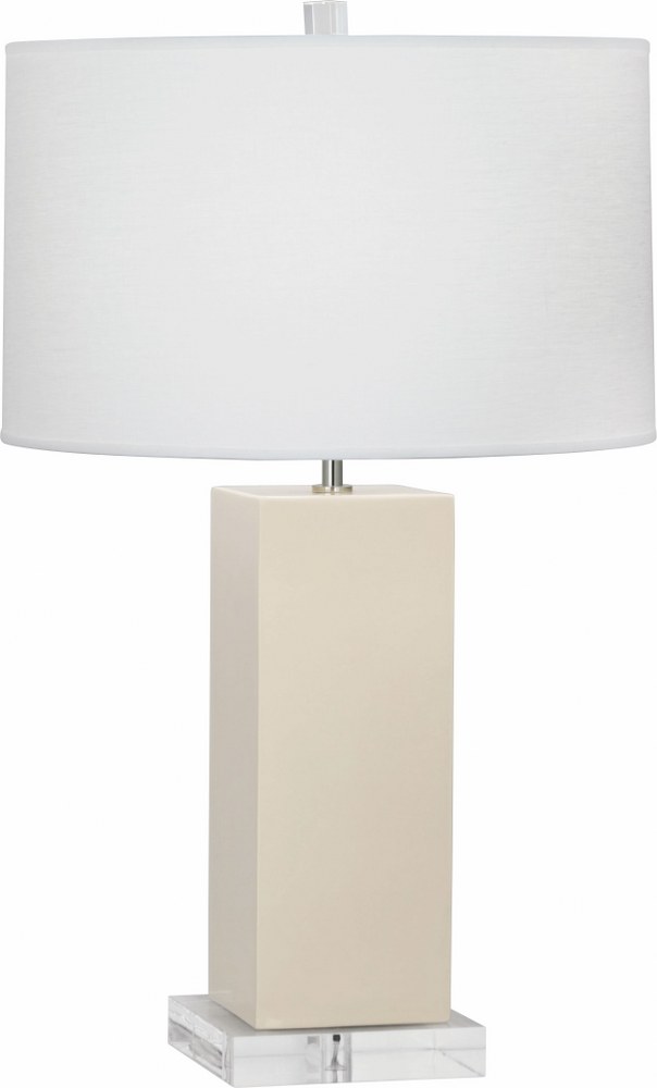 Robert Abbey Lighting-BN995-Harvey-One Light Table Lamp-20 Inches Wide by 33 Inches High   Bone Glazed/Lucite Finish with Oyster Linen Shade