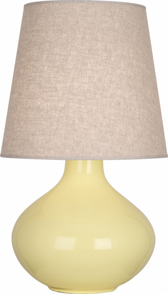 Robert Abbey Lighting-BT991-June-One Light Table Lamp-18 Inches Wide by 30.75 Inches High   Butter Glazed/Lucite Finish with Buff Linen Shade