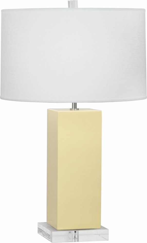 Robert Abbey Lighting-BT995-Harvey-One Light Table Lamp-20 Inches Wide by 33 Inches High   Butter Glazed/Lucite Finish with Oyster Linen Shade
