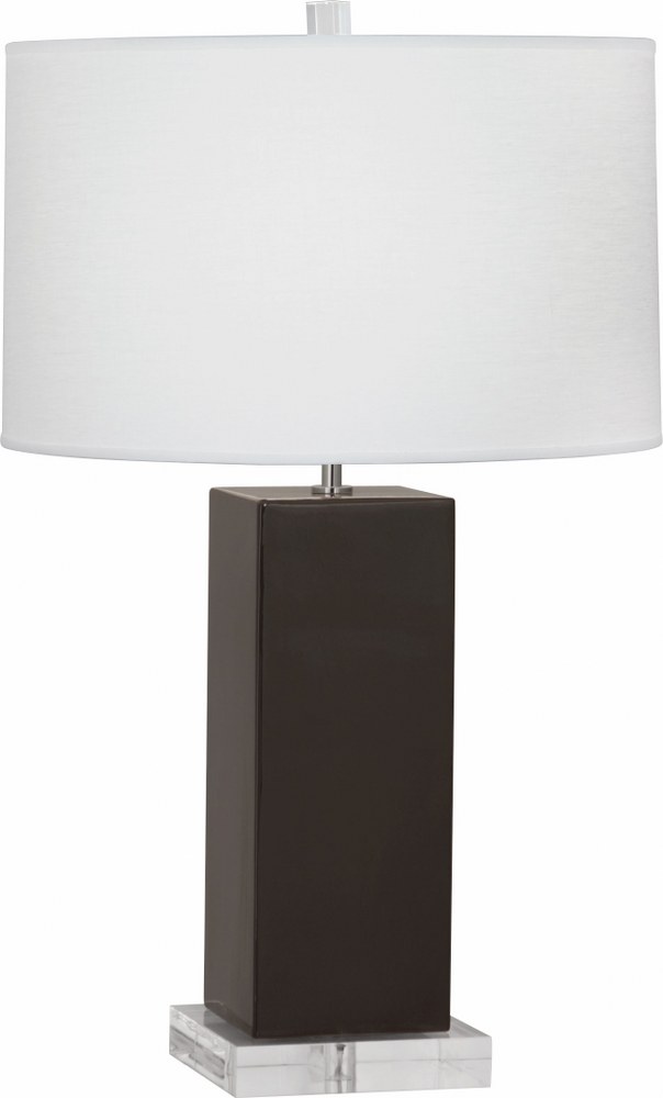 Robert Abbey Lighting-CF995-Harvey-One Light Table Lamp-20 Inches Wide by 33 Inches High   Coffee Glazed/Lucite Finish with Oyster Linen Shade