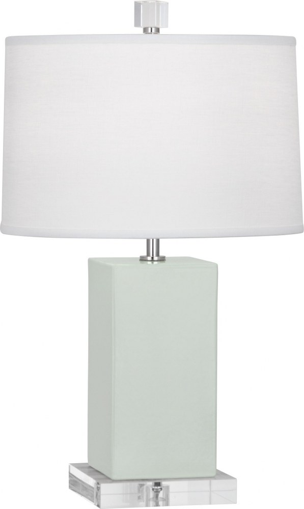 Robert Abbey Lighting-CL990-Harvey 1-Light Accent Lamp 4.125 Inches Wide and 19.125 Inches Tall Celadon  Pumpkin/Acrylic Finish with Oyster Linen Fabric Shade