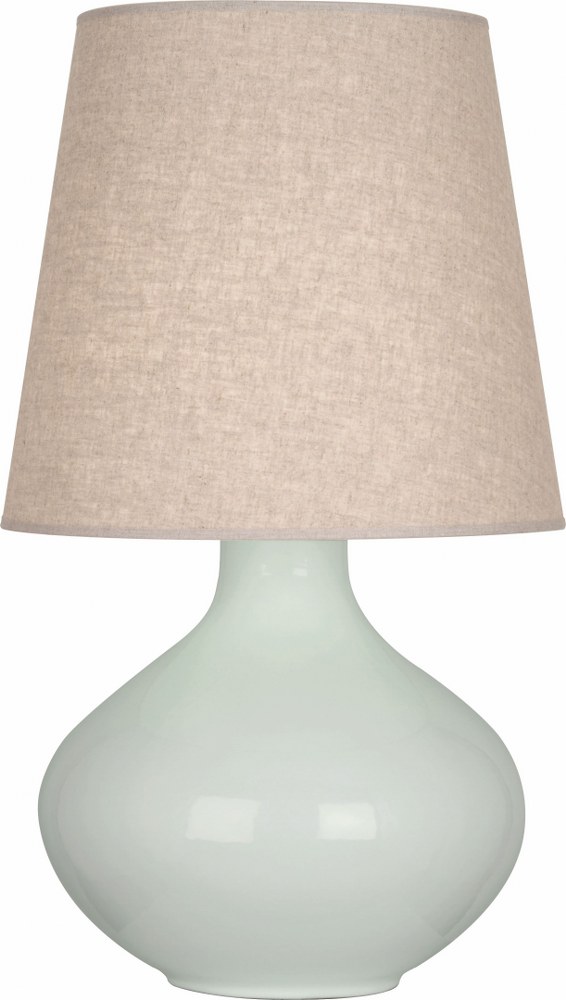 Robert Abbey Lighting-CL991-June-One Light Table Lamp-18 Inches Wide by 30.75 Inches High   Celadon Glazed/Lucite Finish with Buff Linen Shade