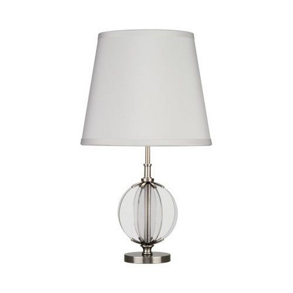 Robert Abbey Lighting - D3371 - Latitude - One Light Table Lamp  Dark Antique Nickel Finish with Clear Glass with Off White Silk Shade