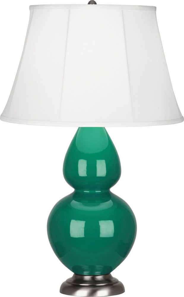 Robert Abbey Lighting-EG22-Double Gourd - 1 Light Table Lamp-31 Inches Tall and 9.5 Inches Wide Emerald Green Antique Silver Double Gourd - 1 Light Table Lamp-31 Inches Tall and 9.5 Inches Wide