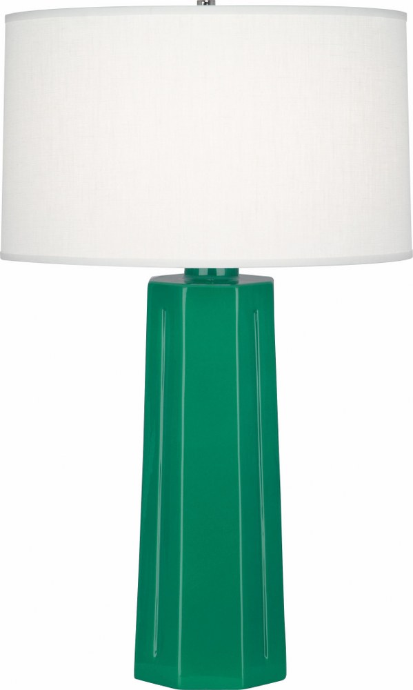 Robert Abbey Lighting-EG960-Mason 1-Light Table Lamp 6.5 Inches Wide and 25.875 Inches Tall Emerald Green  Celadon Glazed Finish