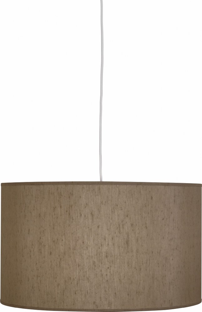 Robert Abbey Lighting-K169-Elena - One Light Large Pendant   White Finish with Mushroom Dupoini Fabric Shade
