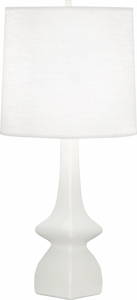 Robert Abbey Lighting-LY210-Jasmine 1-Light Table Lamp 5.375 Inches Wide and 31 Inches Tall Lily  Melon Glazed Finish with Oyster Linen Shade