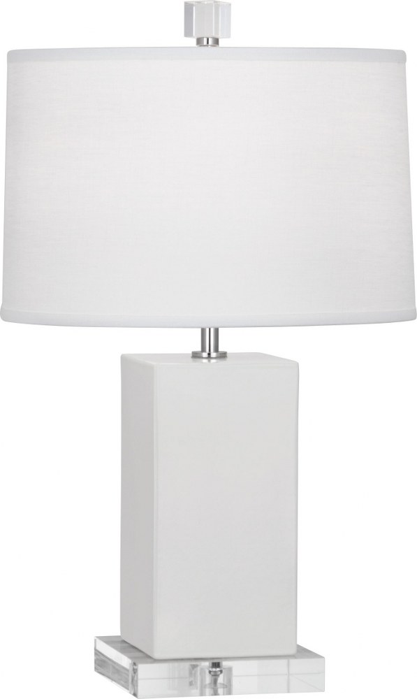 Robert Abbey Lighting-LY990-Harvey-One Light Table Lamp-11.5 Inches Wide by 19.25 Inches High   Lily Glazed/Lucite Finish with Oyster Linen Shade