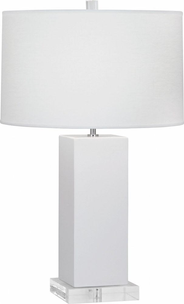 Robert Abbey Lighting-LY995-Harvey-One Light Table Lamp-20 Inches Wide by 33 Inches High   Lily Glazed/Lucite Finish with Oyster Linen Shade