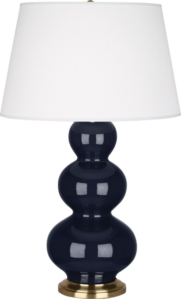 Robert Abbey Lighting-MB40X-Triple Gourd - 1 Light Table Lamp-32.75 Inches Tall and 10 Inches Wide Midnight Blue Antique Natural Brass Triple Gourd - 1 Light Table Lamp-32.75 Inches Tall and 10 Inches