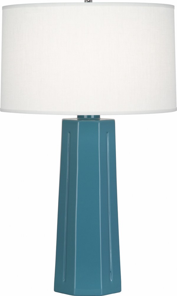 Robert Abbey Lighting-OB960-Mason 1-Light Table Lamp 6.5 Inches Wide and 25.875 Inches Tall Steel Blue  Celadon Glazed Finish