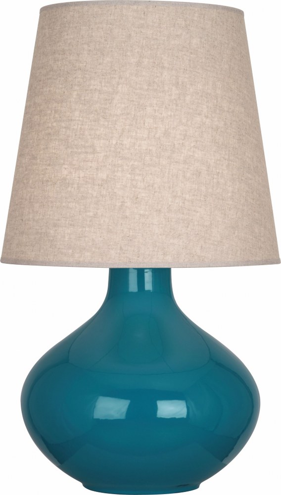 Robert Abbey Lighting-PC991-June 1-Light Table Lamp 15.75 Inches Wide and 30.75 Inches Tall Peacock Buff June 1-Light Table Lamp 15.75 Inches Wide and 30.75 Inches Tall