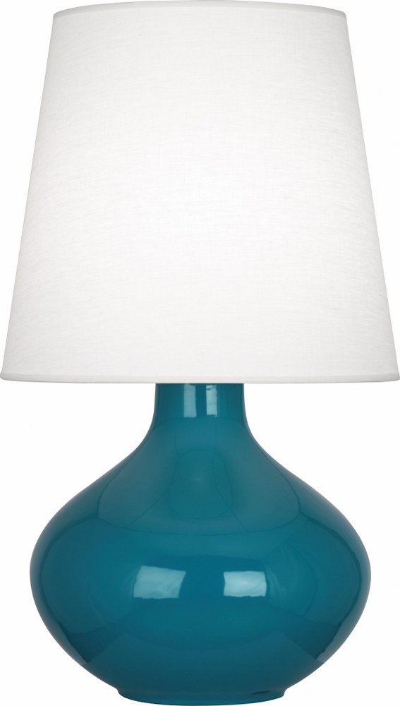 Robert Abbey Lighting-PC993-June 1-Light Table Lamp 15.75 Inches Wide and 30.75 Inches Tall Peacock Oyster June 1-Light Table Lamp 15.75 Inches Wide and 30.75 Inches Tall