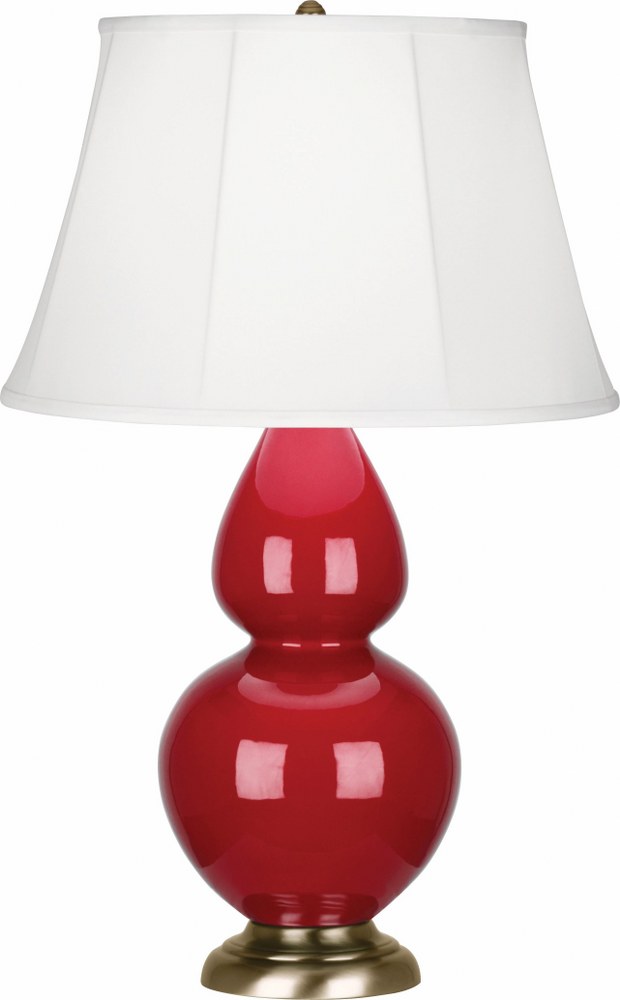 Robert Abbey Lighting-RR20-Double Gourd - 1 Light Table Lamp-31 Inches Tall and 9.5 Inches Wide Ruby Red Antique Brass Double Gourd - 1 Light Table Lamp-31 Inches Tall and 9.5 Inches Wide