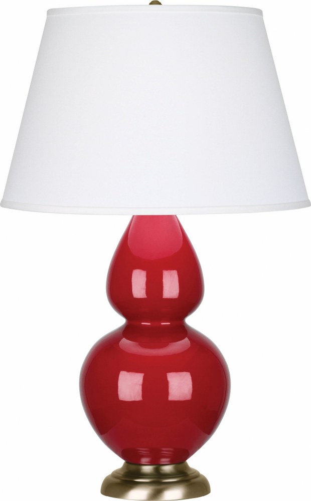 Robert Abbey Lighting-RR20X-Double Gourd - 1 Light Table Lamp-31 Inches Tall and 9.5 Inches Wide Ruby Red Antique Brass Double Gourd - 1 Light Table Lamp-31 Inches Tall and 9.5 Inches Wide