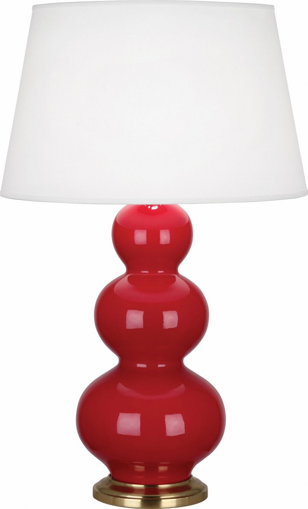 Robert Abbey Lighting-RR40X-Triple Gourd - 1 Light Table Lamp-32.75 Inches Tall and 10 Inches Wide Ruby Red Antique Natural Brass Triple Gourd - 1 Light Table Lamp-32.75 Inches Tall and 10 Inches Wide