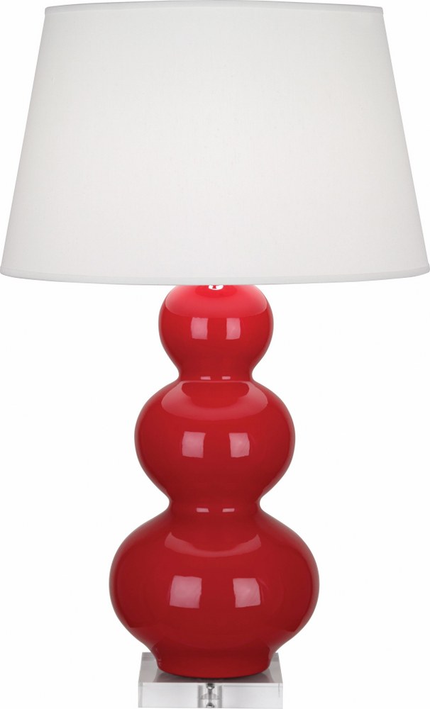 Robert Abbey Lighting-RR43X-Triple Gourd 1-Light Table Lamp 10 Inches Wide and 33 Inches Tall Ruby Red  Triple Gourd 1-Light Table Lamp 10 Inches Wide and 33 Inches Tall