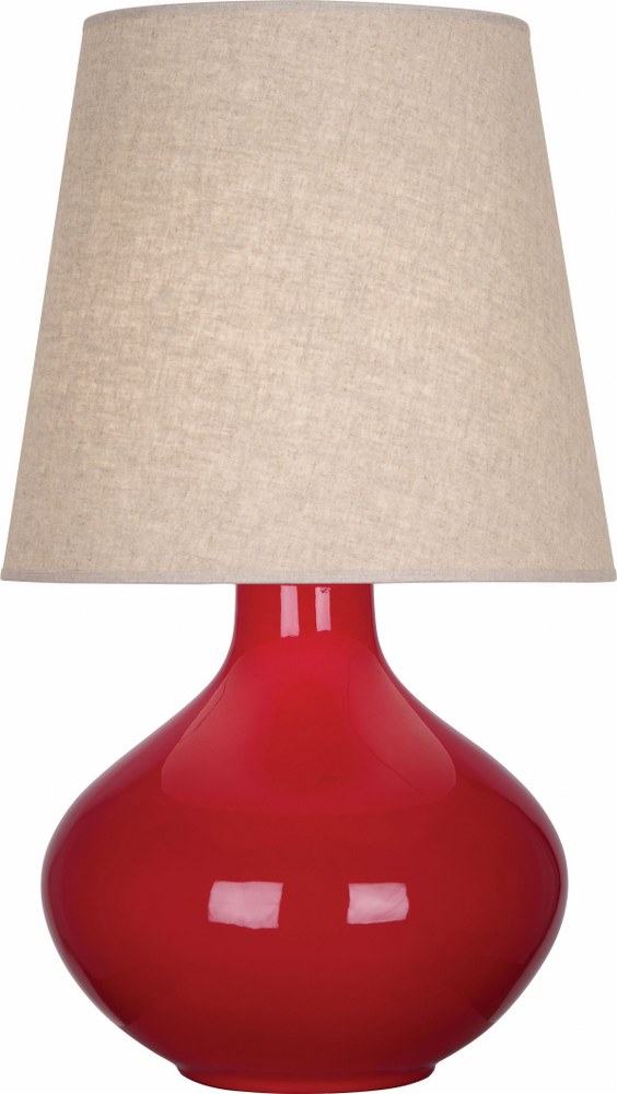 Robert Abbey Lighting-RR991-June 1-Light Table Lamp 15.75 Inches Wide and 30.75 Inches Tall Ruby Red Buff June 1-Light Table Lamp 15.75 Inches Wide and 30.75 Inches Tall