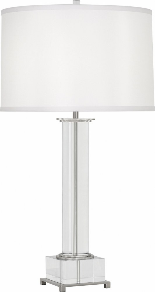 Robert Abbey Lighting-S359-Williamsburg Finnie-One Light Table Lamp-6 Inches Wide by 31.5 Inches High   Polished Nickel Finish with Clear Glass with White Silk Shade