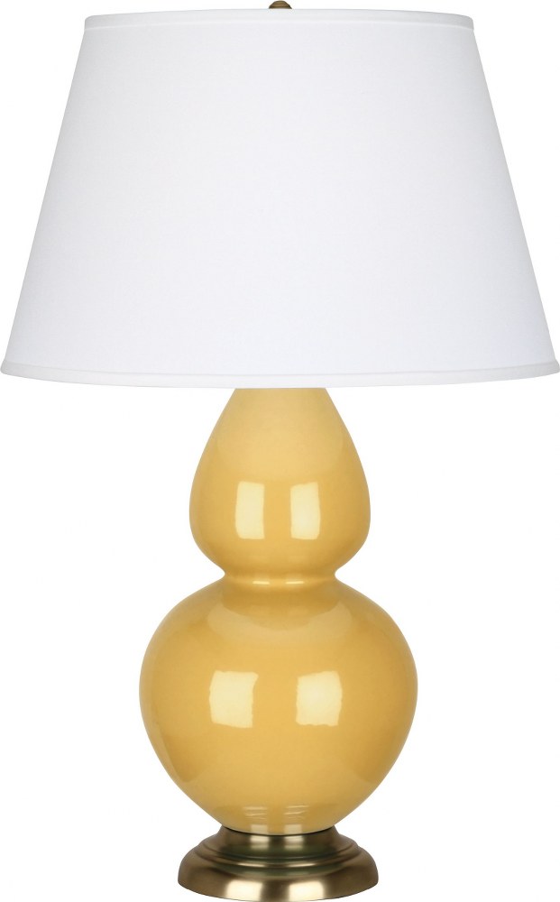 Robert Abbey Lighting-SU20X-Double Gourd - 1 Light Table Lamp-31 Inches Tall and 9.5 Inches Wide Sunset Yellow Antique Brass Double Gourd - 1 Light Table Lamp-31 Inches Tall and 9.5 Inches Wide