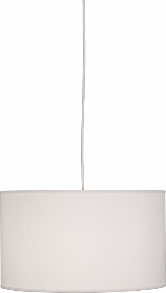 Robert Abbey Lighting-W168-Elena - 18 Inch 1 Light Pendant   Painted White Finish with Pearl Dupioni Fabric Shade