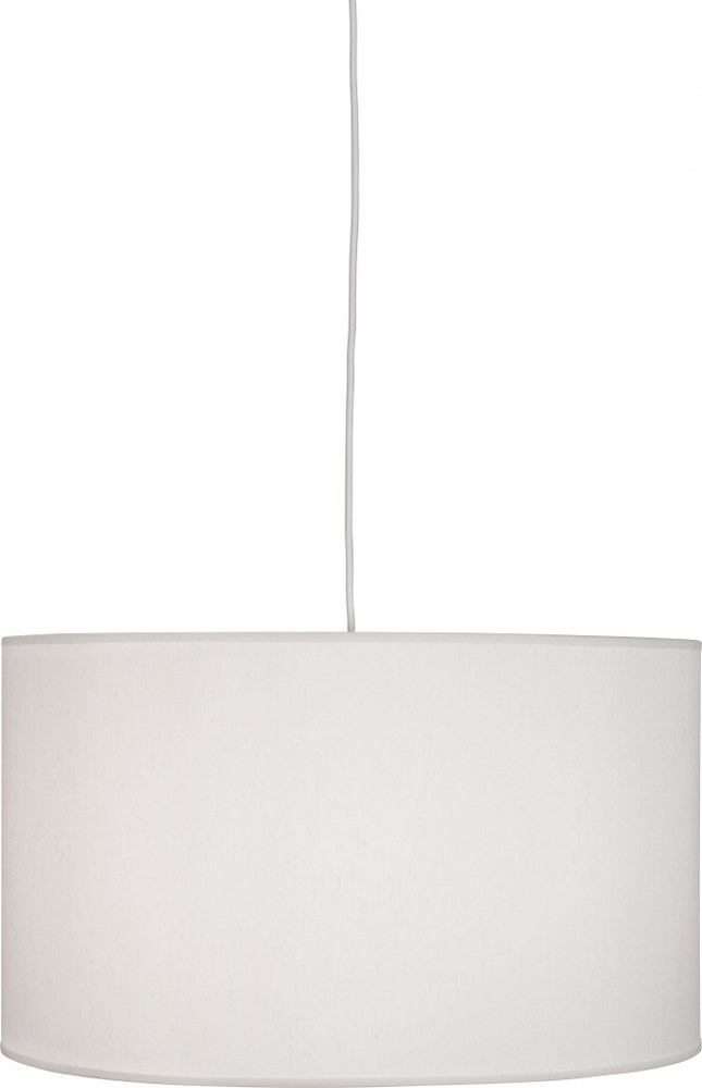 Robert Abbey Lighting-W169-Elena - 25 Inch 1 Light Pendant   Painted White Finish with Pearl Dupioni Fabric Shade