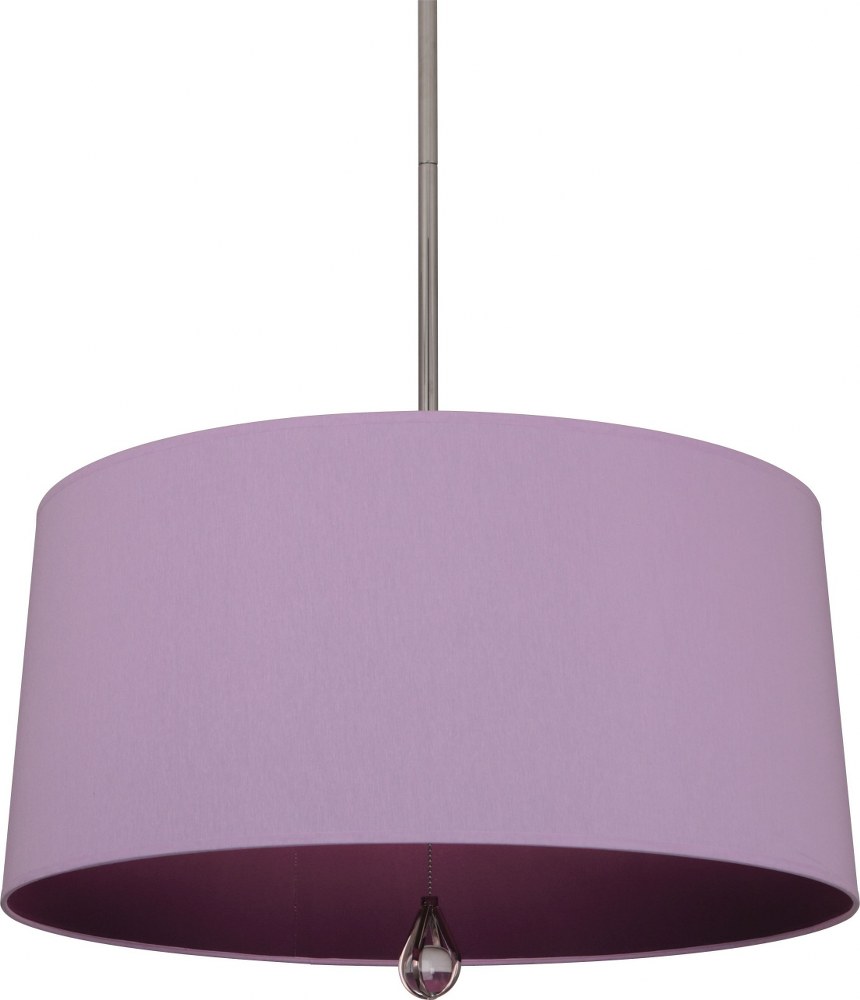 Robert Abbey Lighting-WB335-Williamsburg Custis 3-Light Pendant 25.5 Inches Wide and 14.5 Inches Tall Polished Nickel Ludwell Lilac/Greenhow Grape Polished Nickel Finish with Blacksmith Black/ Richmon