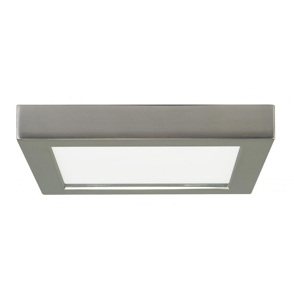 Satco-S21509-Blink - 7 Inch 13.5W 1 LED Square Flush Mount Color Temperature: 3000K  Brushed Nickel Finish with White Glass