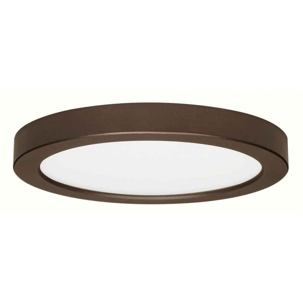 Satco-S21512-Blink - 9 Inch 18.5W 1 LED Round Flush Mount Color Temperature: 3000K  Bronze Finish with White Glass