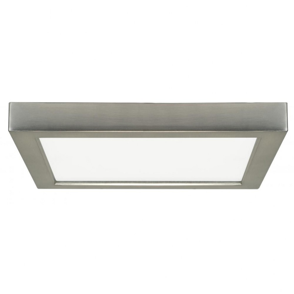 Satco-S21515-Blink - 9 Inch 18.5W 1 LED Square Flush Mount Color Temperature: 3000K  Brushed Nickel Finish with White Glass