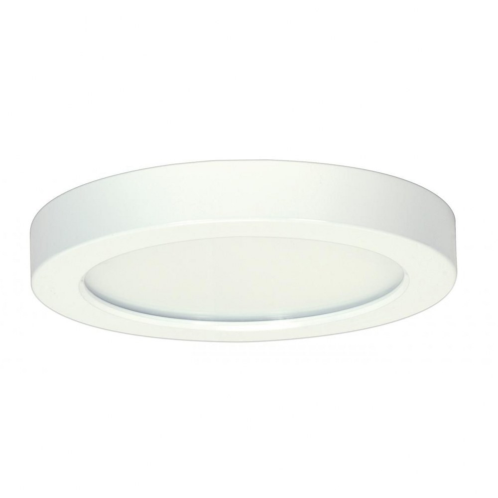 Satco-S29357-Blink - 7 Inch 13.5W 1 LED Round Flush Mount Color Temperature: 3000K  White Finish with White Glass