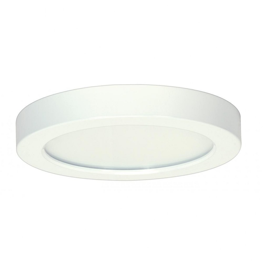 Satco-S29367-Blink - 7 Inch 13.5W 1 LED Round Flush Mount Color Temperature: 3000K  White Finish with White Glass