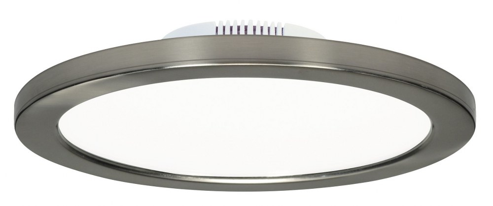 Satco-S9883-Blink - 7 Inch 12W LED Round Flush Mount 3000 Brushed Nickel White Finish with Frosted White Glass