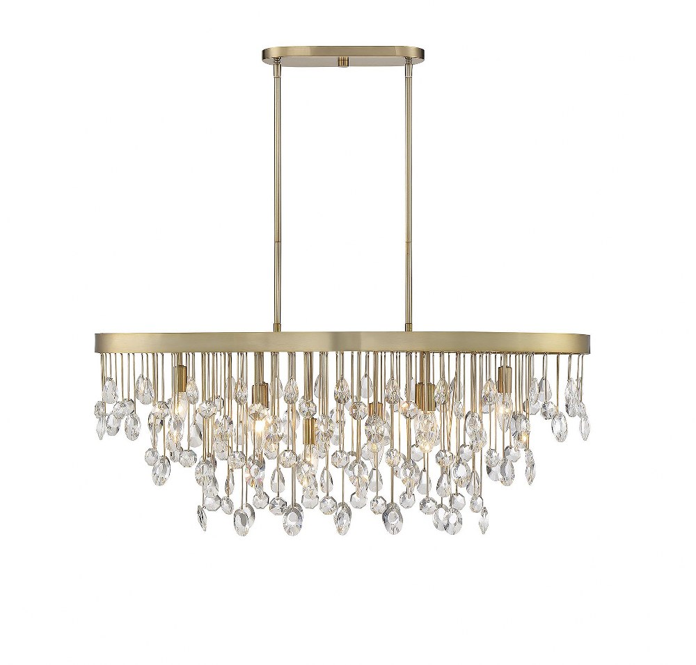 Savoy House-1-1847-8-127-8 Light Linear Chandelier-Glam Style with Transitional and Eclectic Inspirations-15 inches tall by 15 inches wide   8 Light Linear Chandelier-Glam Style with Transitional and 