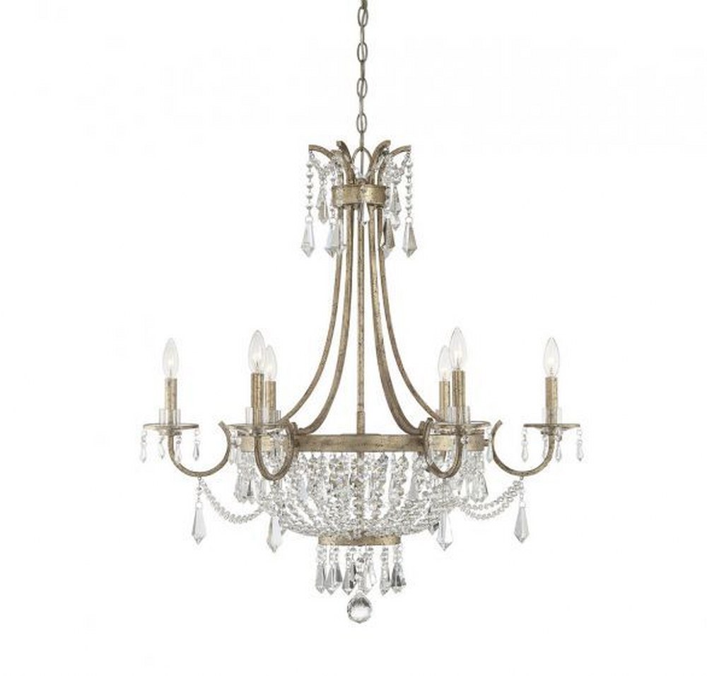 Savoy House-1-3060-6-60-6 Light Chandelier-Traditional Style with Bohemian Inspirations-35 inches tall by 33 inches wide   Avalite Finish with Clear/Hand Cut/Machine Cut Crystal