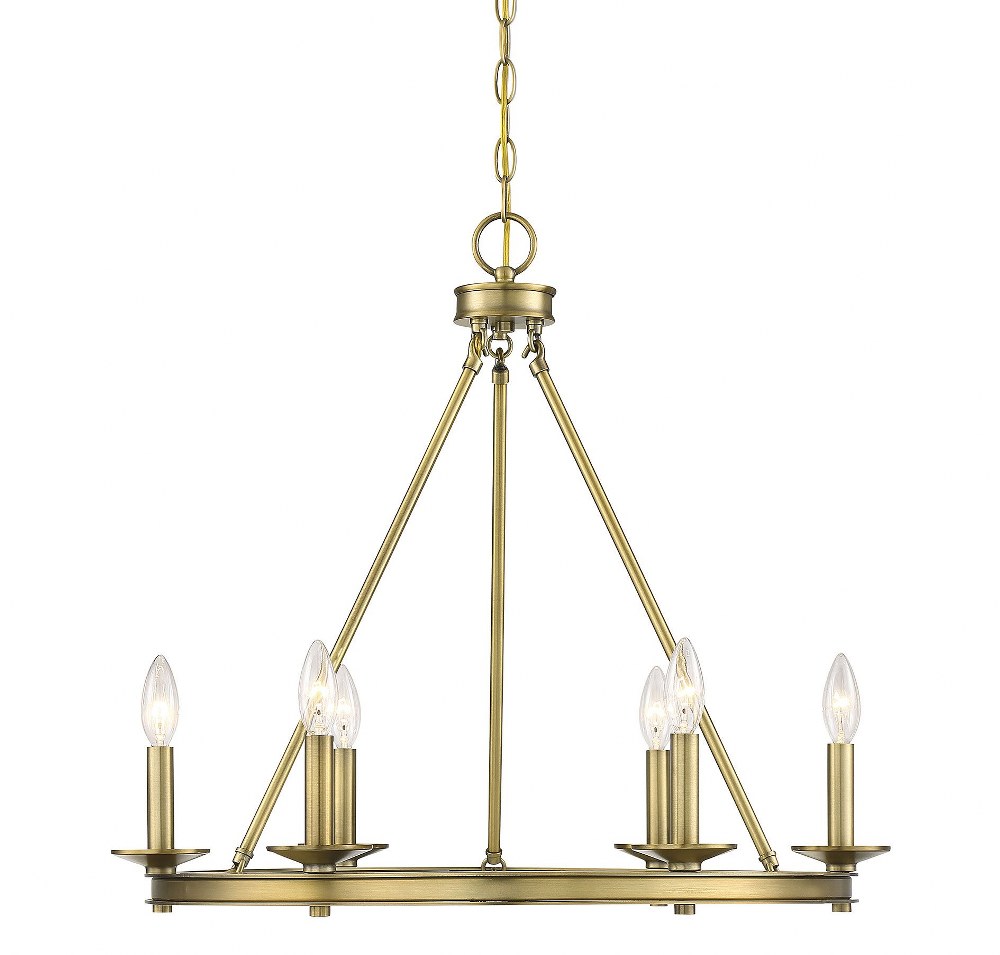 Savoy House-1-307-6-322-6 Light Chandelier-Traditional Style with Transitional and Eclectic Inspirations-23 inches tall by 25 inches wide Warm Brass  Satin Nickel Finish