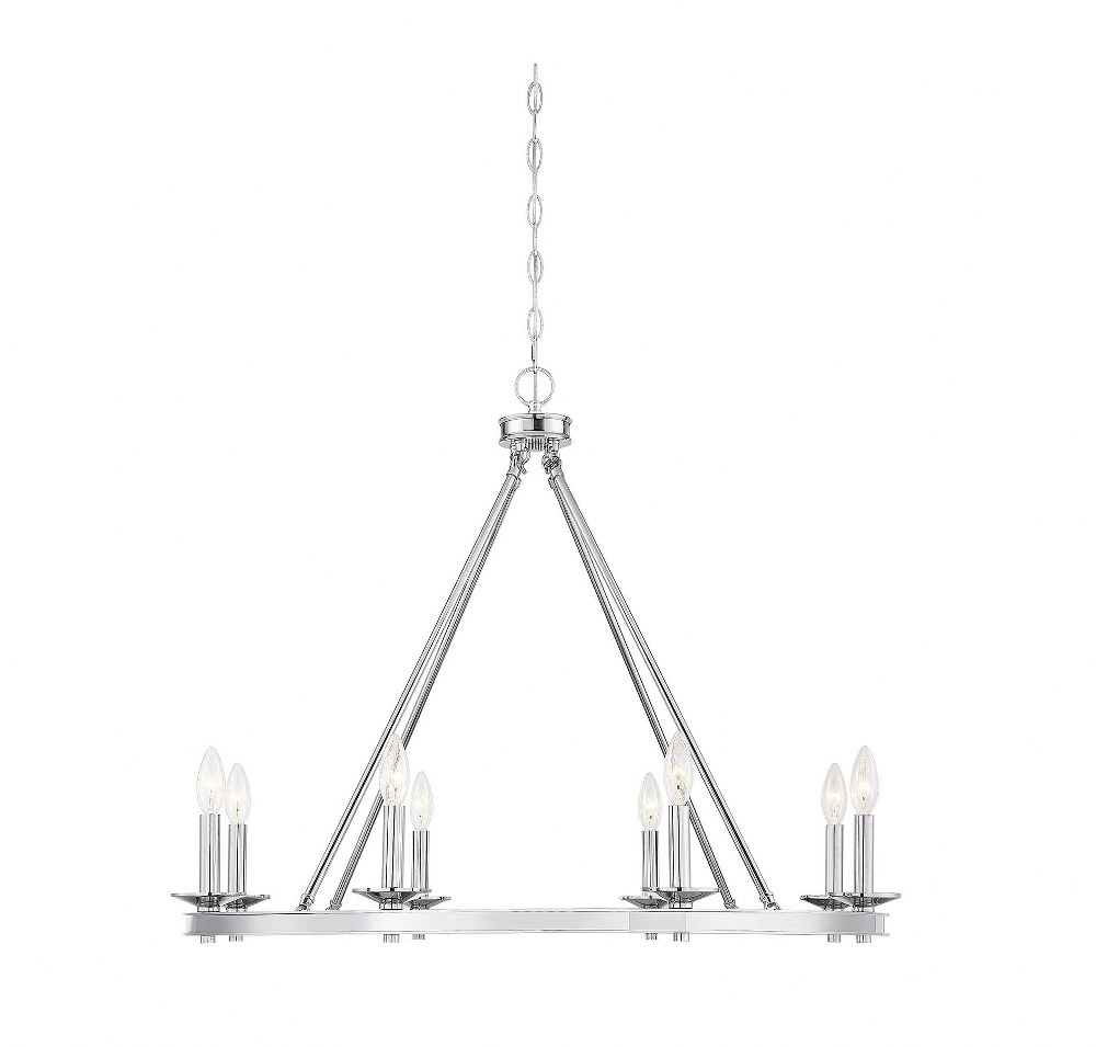 Savoy House-1-308-8-109-8 Light Chandelier-Traditional Style with Transitional and Eclectic Inspirations-25 inches tall by 33 inches wide Polished Nickel  Satin Nickel Finish