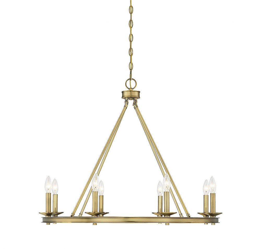 Savoy House-1-308-8-322-8 Light Chandelier-Traditional Style with Transitional and Eclectic Inspirations-25 inches tall by 33 inches wide Warm Brass  Satin Nickel Finish