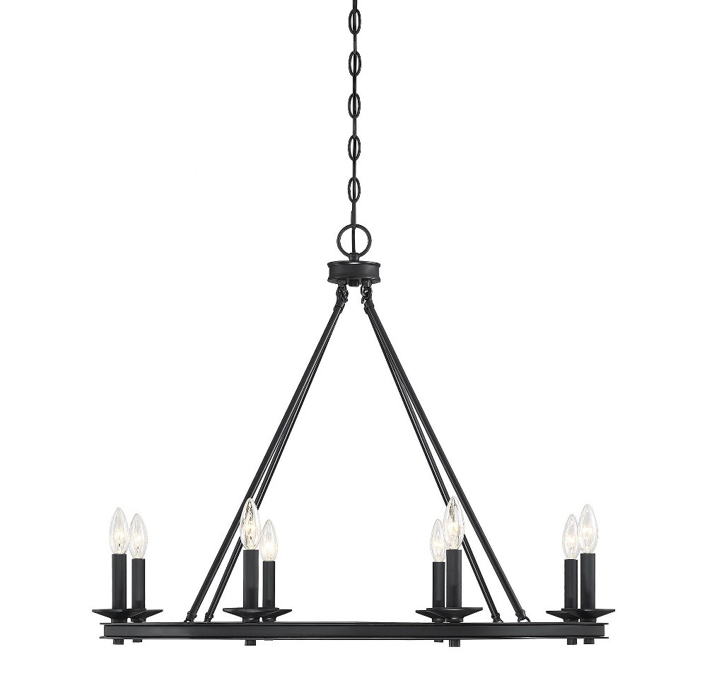 Savoy House-1-308-8-44-8 Light Chandelier-Traditional Style with Transitional and Eclectic Inspirations-25 inches tall by 33 inches wide Classic Bronze  Satin Nickel Finish