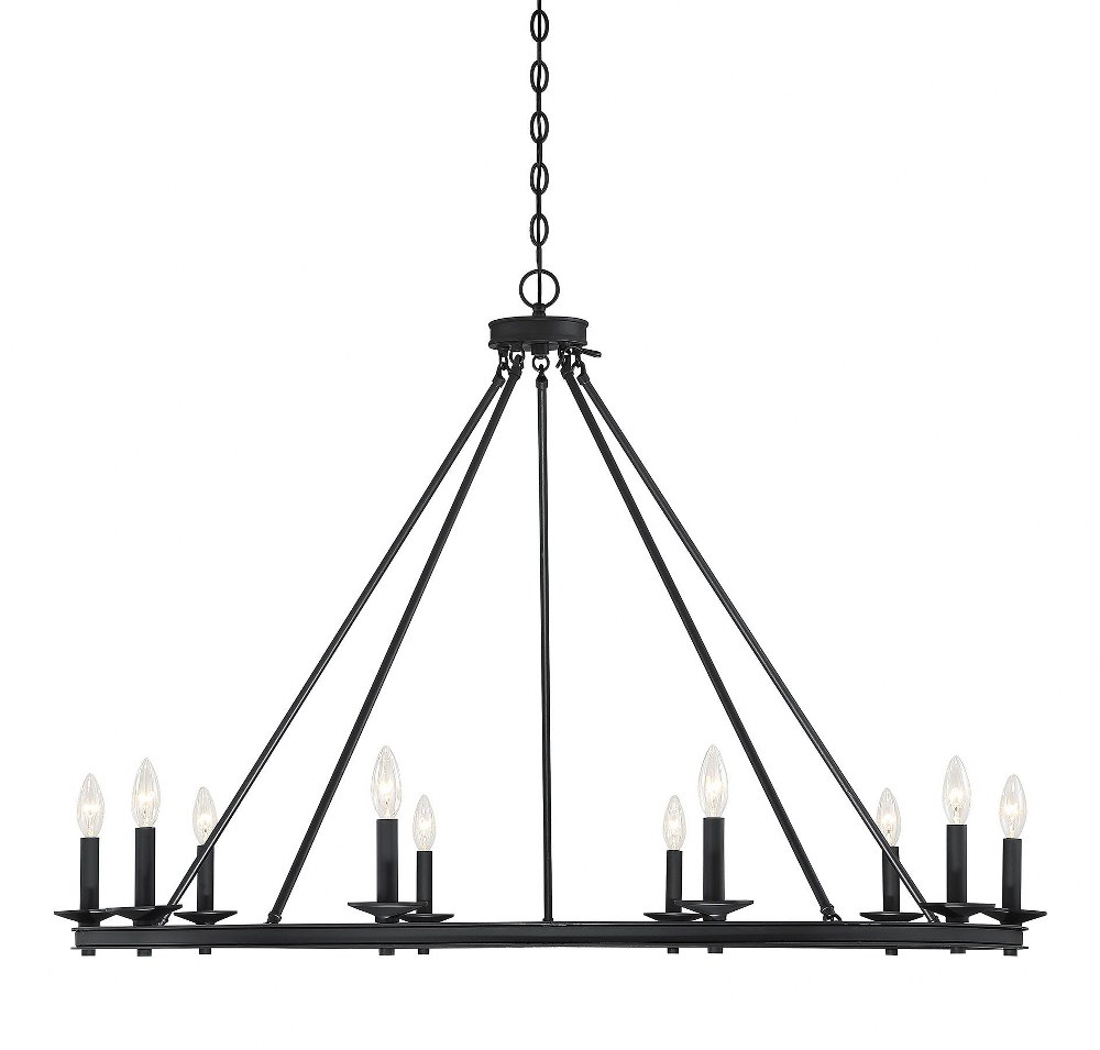 Savoy House-1-310-10-44-10 Light Chandelier-Traditional Style with Transitional and Eclectic Inspirations-32 inches tall by 45 inches wide Classic Bronze  Satin Nickel Finish