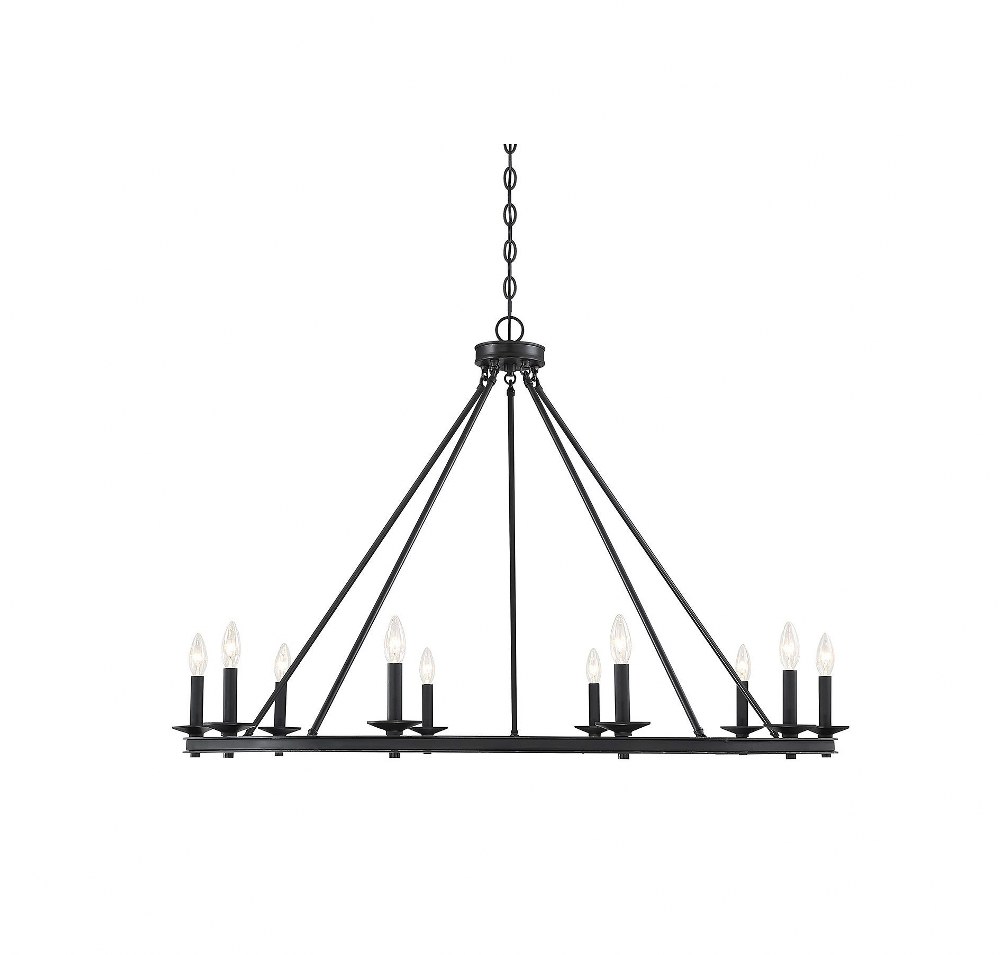 Savoy House-1-310-10-89-10 Light Chandelier-Traditional Style with Transitional and Eclectic Inspirations-32 inches tall by 45 inches wide Matte Black  Satin Nickel Finish