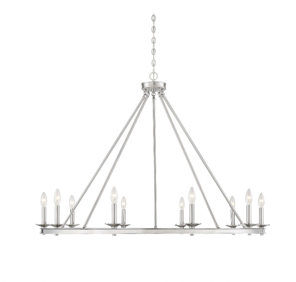 Savoy House-1-310-10-SN-10 Light Chandelier-Traditional Style with Transitional and Eclectic Inspirations-32 inches tall by 45 inches wide Satin Nickel  Satin Nickel Finish